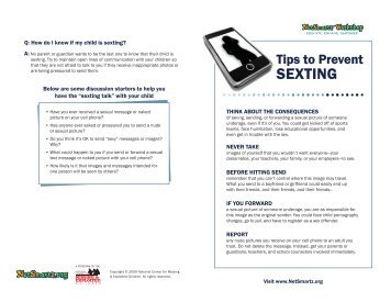 Tips to Prevent Sexting (NetSmartz & NCMEC)