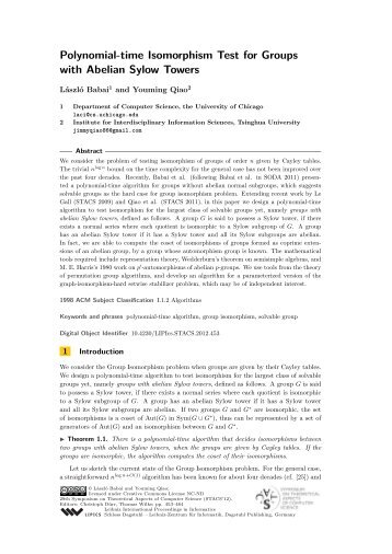 Polynomial-time Isomorphism Test for Groups with Abelian Sylow ...