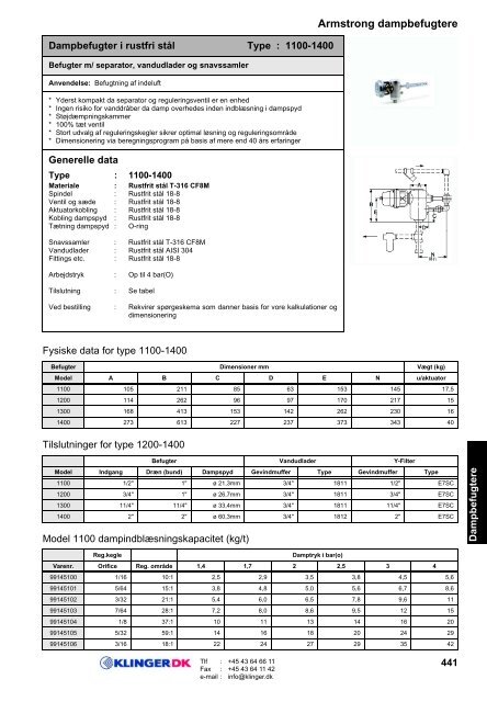 Armstrong dampbefugtere - Klinger Danmark A/S