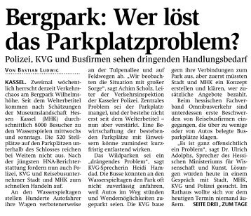 Bergpark: Wer löst das Parkplatzproblem? - Neue Herkulesbahn