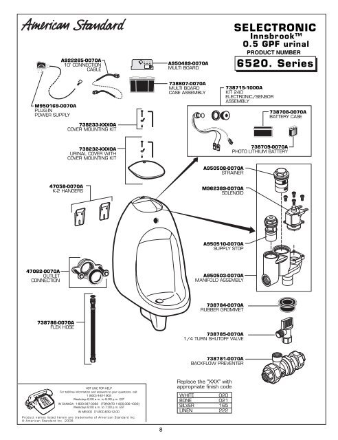 Repair Parts Diagram - American Standard