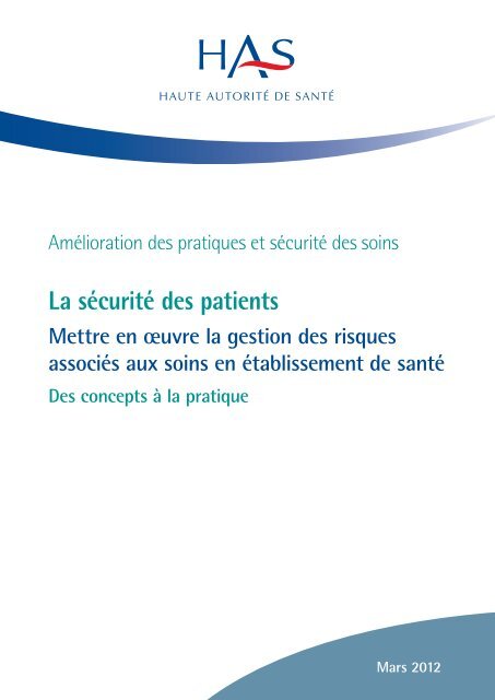 Mettre en oeuvre la gestion des risques associés aux ... - NosoBase