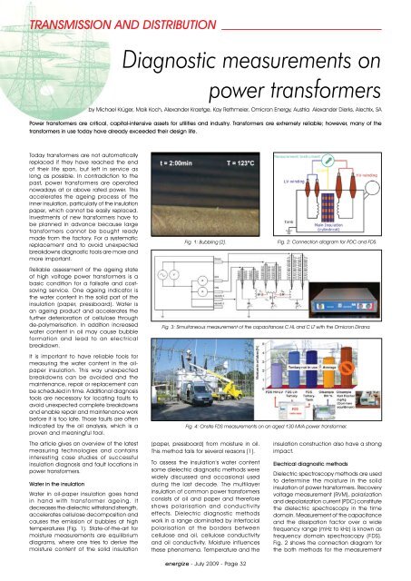 Diagnostic measurements on power transformers - EE Publishers