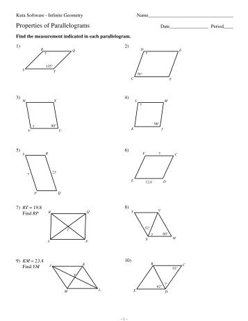 Kuta Software Infinite Geometry Properties Of Parallelograms Answer Key