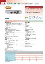 EC800 Series Fanless Embedded System - DFI