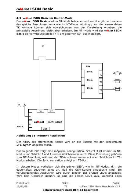 coM.sat ISDN Basic Handbuch