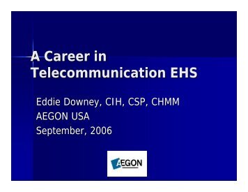 A Career in Telecommunication EHS - National ...