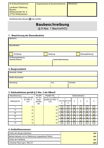 Baubeschreibung - Landkreis Oldenburg