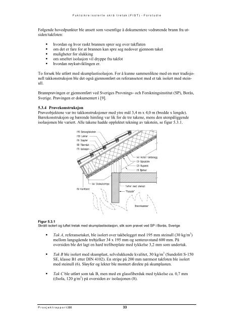Fuktsikre isolerte skrÃ¥ tretak (FIST) - Forstudie - Sintef