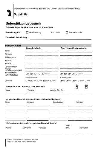 (G1.11-09 FO Unterst\374tzungsgesuch _1.1.09_) - Sozialhilfe