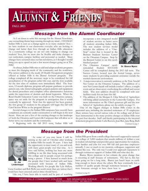 Alumni and Friends Newsletter (Fall 2013) - Indian Hills Community ...