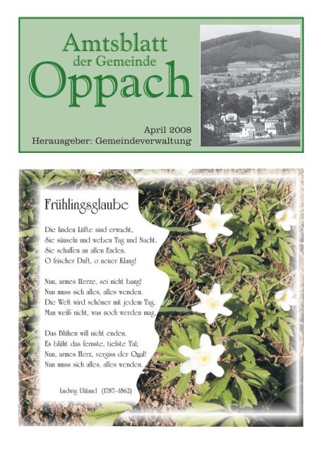 April 2008 Herausgeber: Gemeindeverwaltung - Oppach