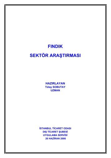 fındık sektör araştırması - ITO