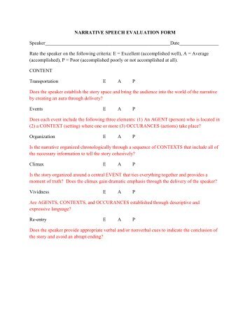 narrative speech outline template