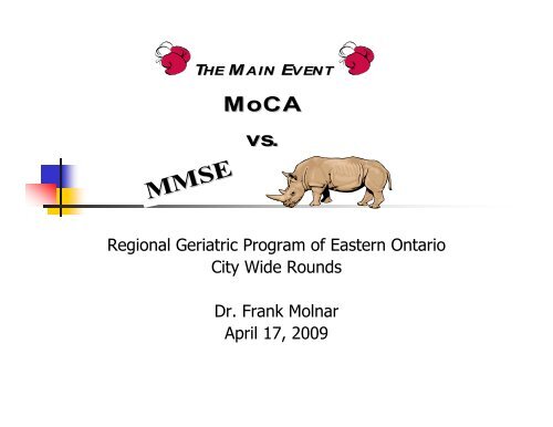 MOCA MMSE - Regional Geriatric Program of Eastern Ontario