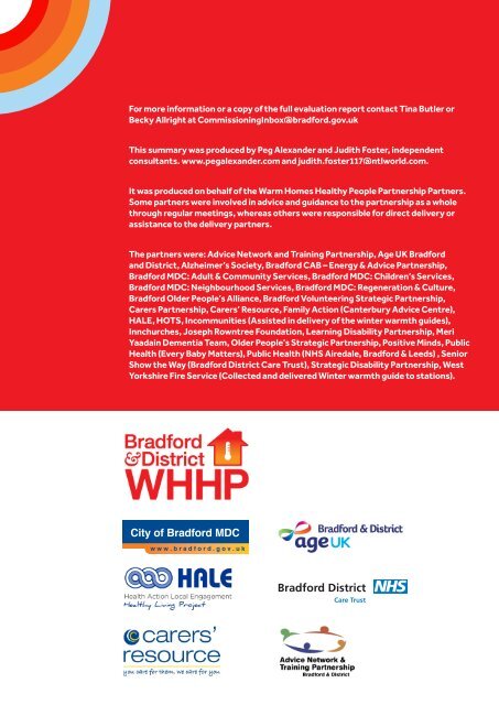 Warm Homes Evaluation Summary - Bradford Metropolitan District ...