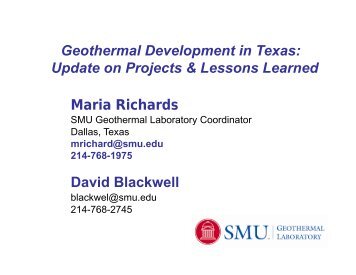 Geothermal Development in Texas: Update on Projects ... - RMOTC