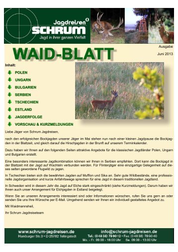 WAID-BLATT 2013 Juni - Schrum Jagdreisen