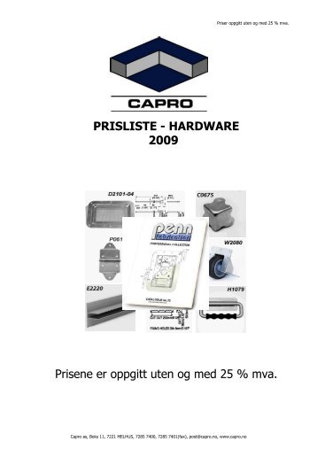 Deler og beslag Hardware, tilbehÃƒÂ¸r til 19" rack - Capro