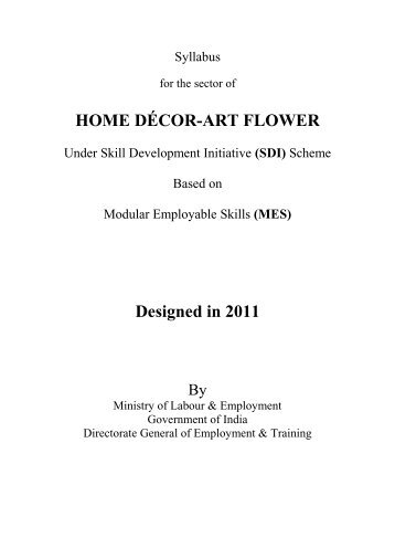 Home Decor - Art Flower - Directorate General of Employment ...