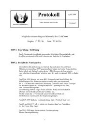 Protokoll JHV 2000 - BSG Berliner Feuerwehr eV