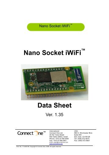 Nano Socket iWiFi Data Sheet - Connect One