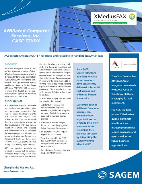 Affiliated Computer Services, Inc. CASE STUDY - Xerox