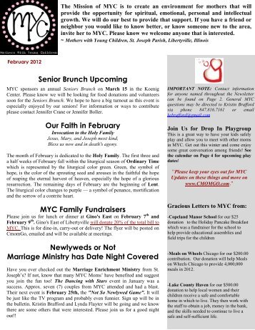 2012 February Newsletter - St. Joseph Parish