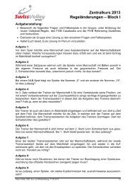 Arbeitsblatt Regeländerungen Block I - Swiss Volley