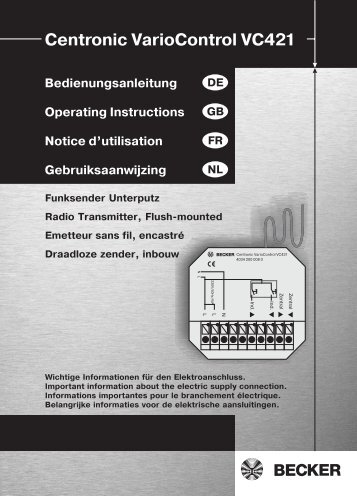 Becker Centronic VarioControl VC421 Anleitung - auf enobi.de