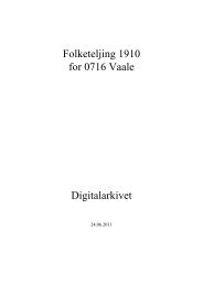 Folketeljing 1910 for 0716 Vaale Digitalarkivet - Arkivverket