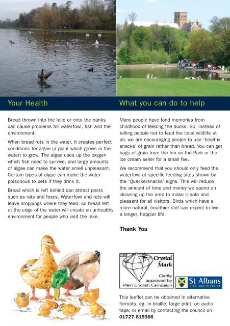 Quackersnacks Leaflet - St Albans City & District Council