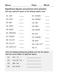 Significant figures and percent error practice