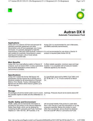 Autran DX II - Castrol TDS