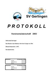 Protokoll Vereinsmeisterschaft 2003 - Schwimmverein Gerlingen e. V.