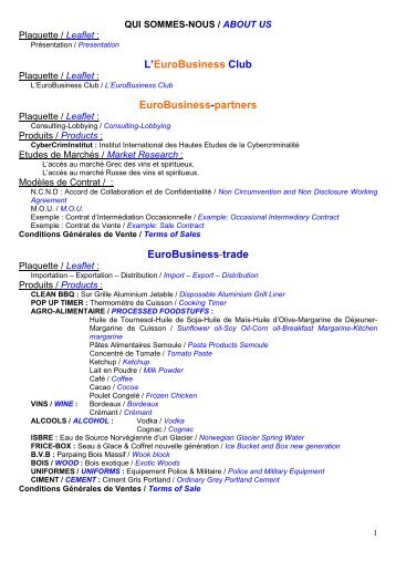 Organigramme pour Site Internet - Eurobusiness-partners