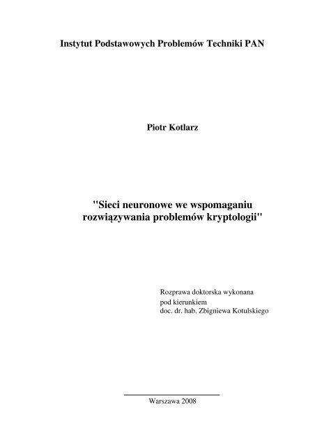 "Sieci neuronowe we wspomaganiu rozwiÄzywania ... - IPPT PAN