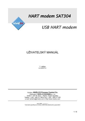 HART modem SAT304 USB HART modem - Nivelco Process ...