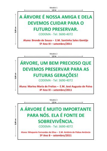 a Ã¡rvore Ã© nossa amiga e dela devemos cuidar para o futuro ...