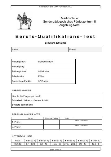 Berufs-Qualifikations-Test - AK SDW Schwaben