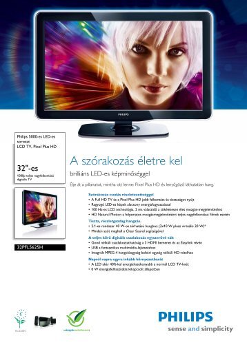 32PFL5625H/12 Philips LCD TV, Pixel Plus HD - LCD Ã©s plazma TV ...