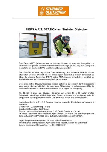 PIEPS A.R.T. STATION am Stubaier Gletscher