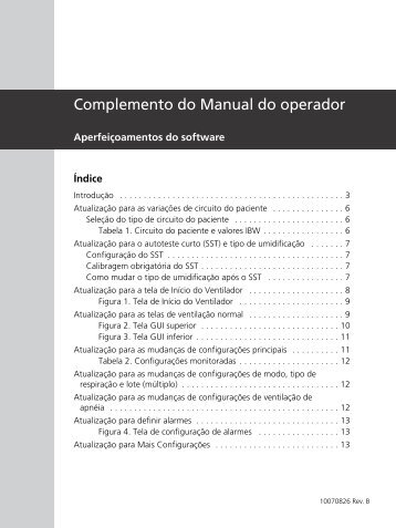 Complemento do Manual do operador - Covidien