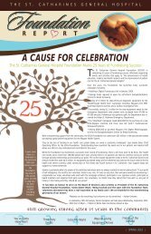 a cause for celebration - St. Catharines General Hospital Foundation