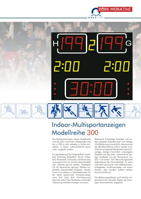 Indoor-Multisportanzeigen Modellreihe 300