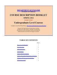 COURSE DESCRIPTION BOOKLET Undergraduate Level Courses
