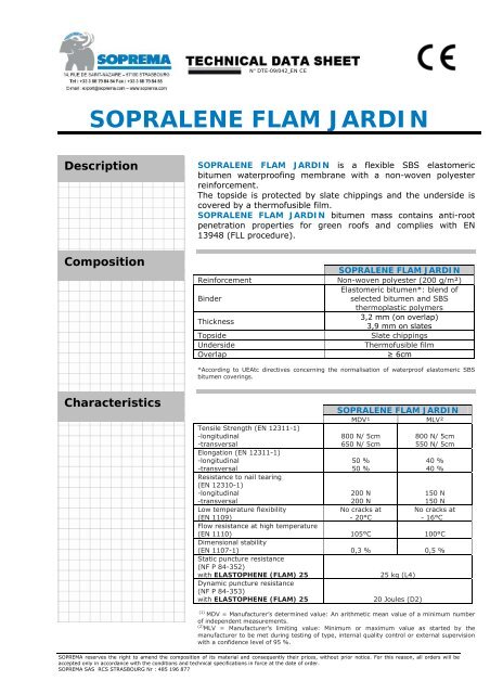 SOPRALENE FLAM JARDIN - Allduro
