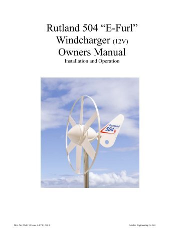 504 E-Furl Draft Manual - All Small Wind Turbines