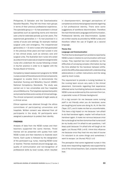 March-May, 2010 - Australian Journal of Advanced Nursing