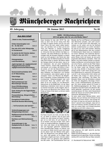 MÃ¼ncheberger Nachrichten vom 28.Januar 2013 - Stadt MÃ¼ncheberg